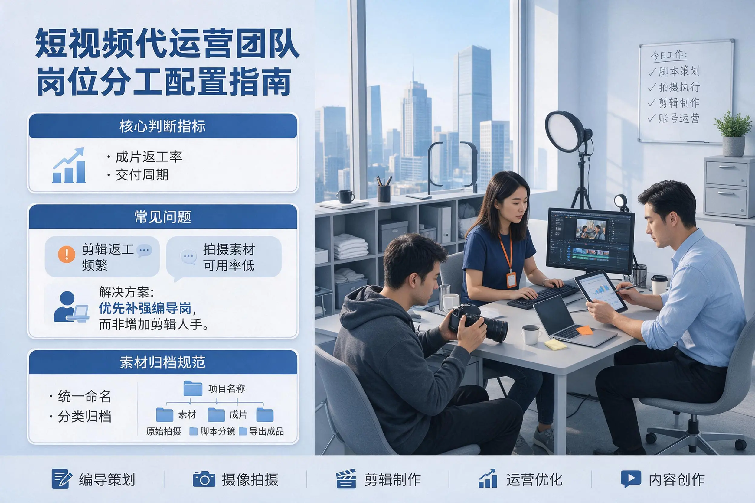 短视频代运营团队如何配置？来宾企业岗位分工科普说明