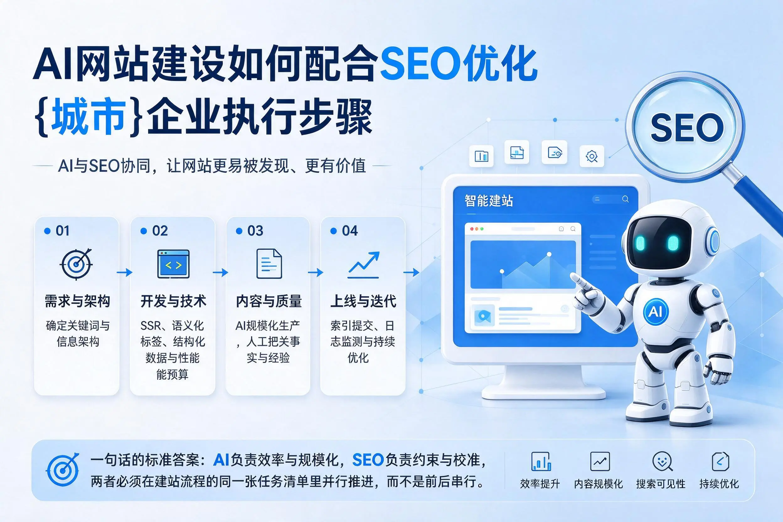 AI网站建设如何配合SEO优化,来宾企业执行步骤