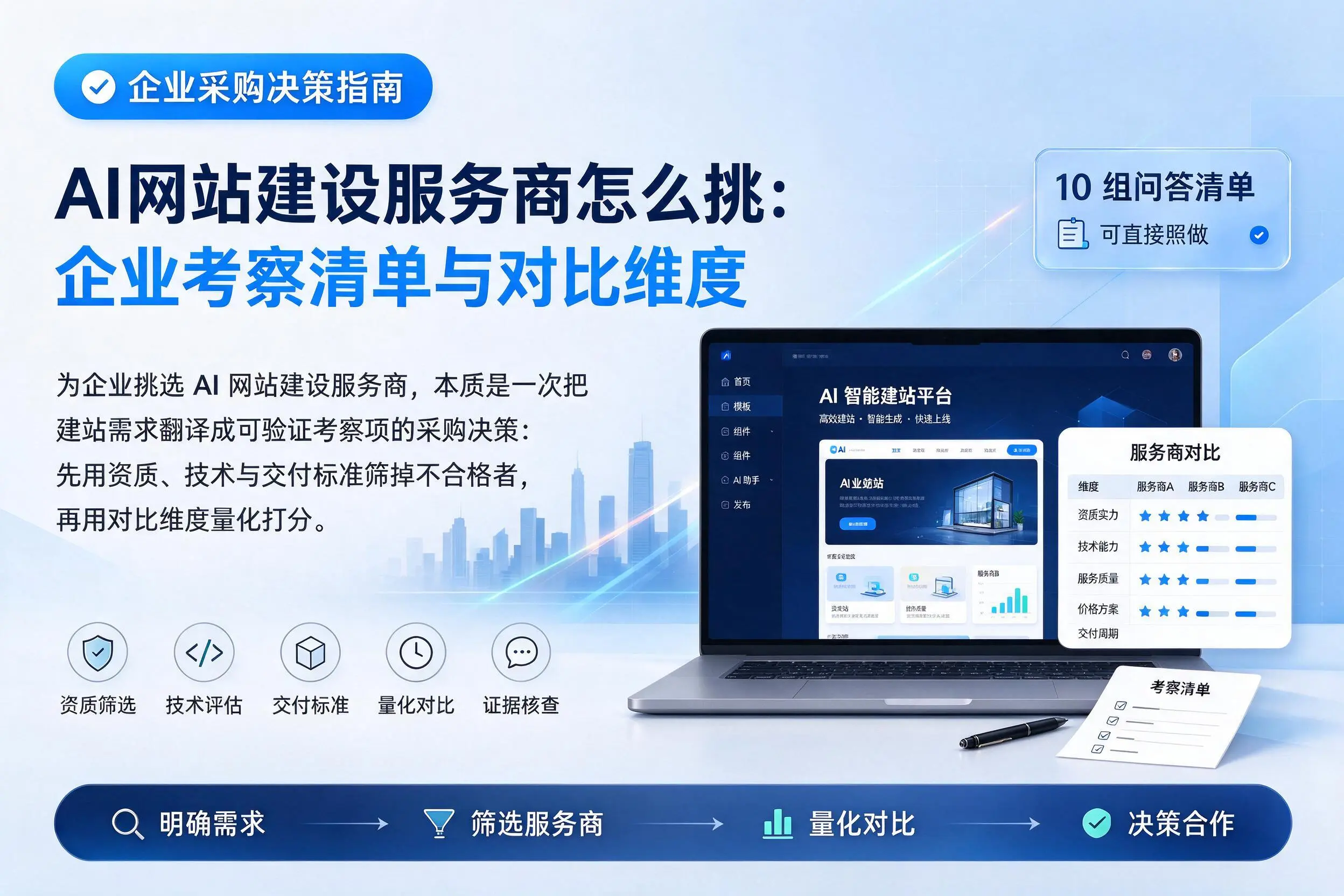 AI网站建设服务商怎么挑：来宾企业考察清单与对比维度