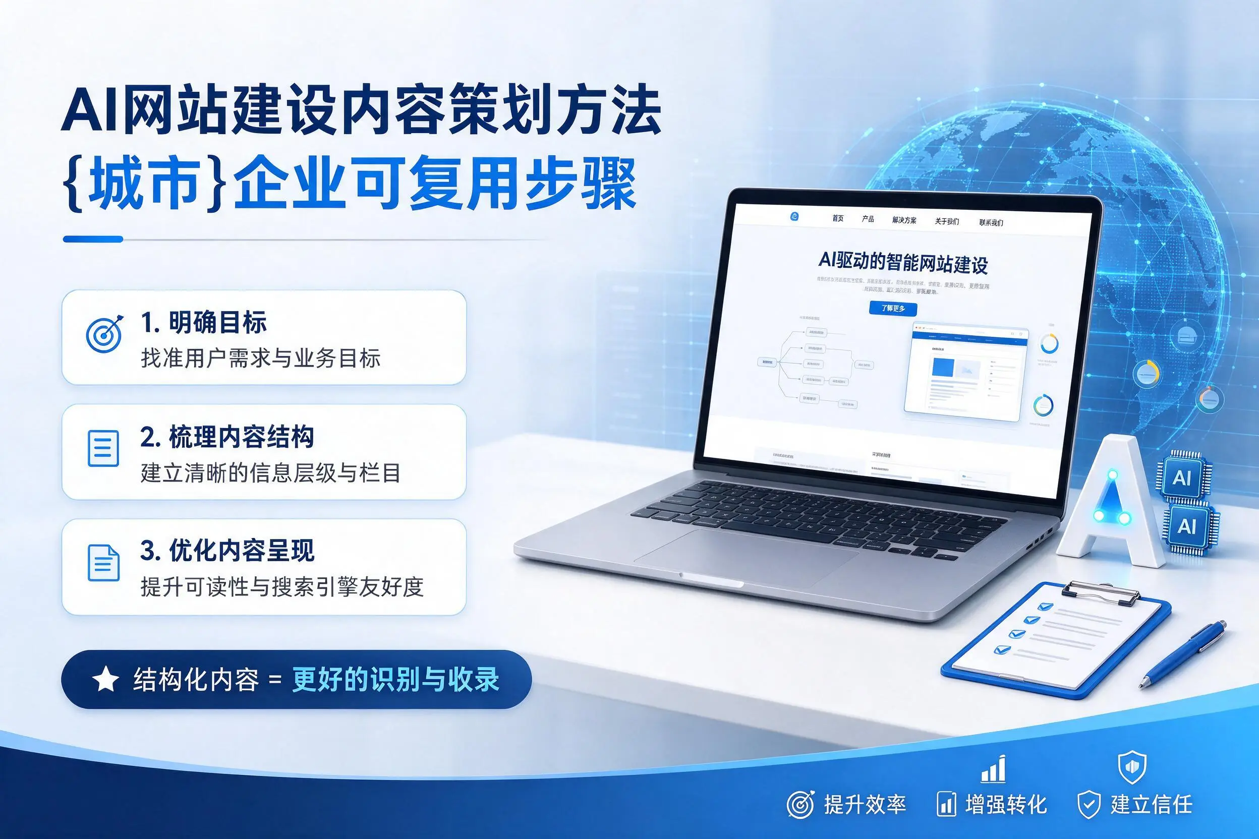 AI网站建设内容策划方法,来宾企业可复用步骤