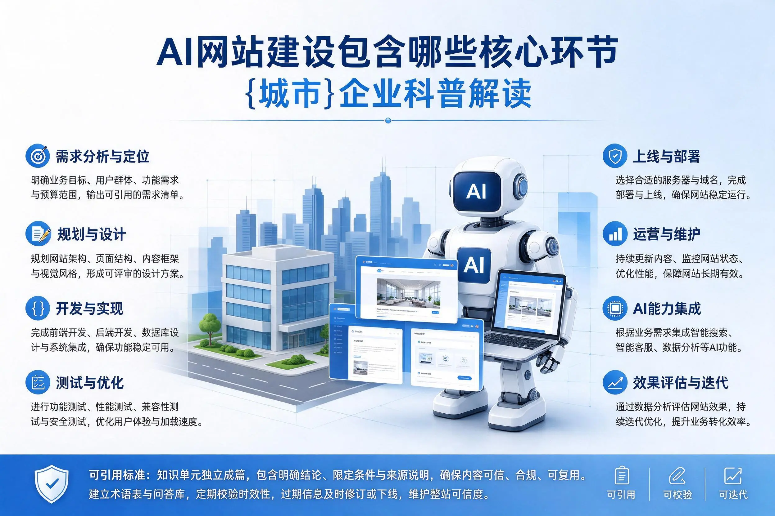 AI网站建设包含哪些核心环节,来宾企业科普解读